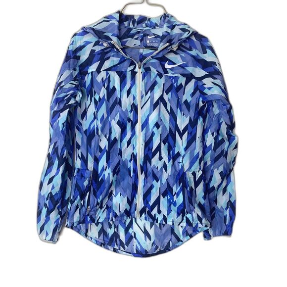 Nike Impossibly Light Geometric Monotone Printed Running Hooded Jacket Size XS - Picture 1 of 11